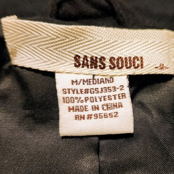 Sans Souci Black Bomber Jacket NWOT - Picture 4 of 4
